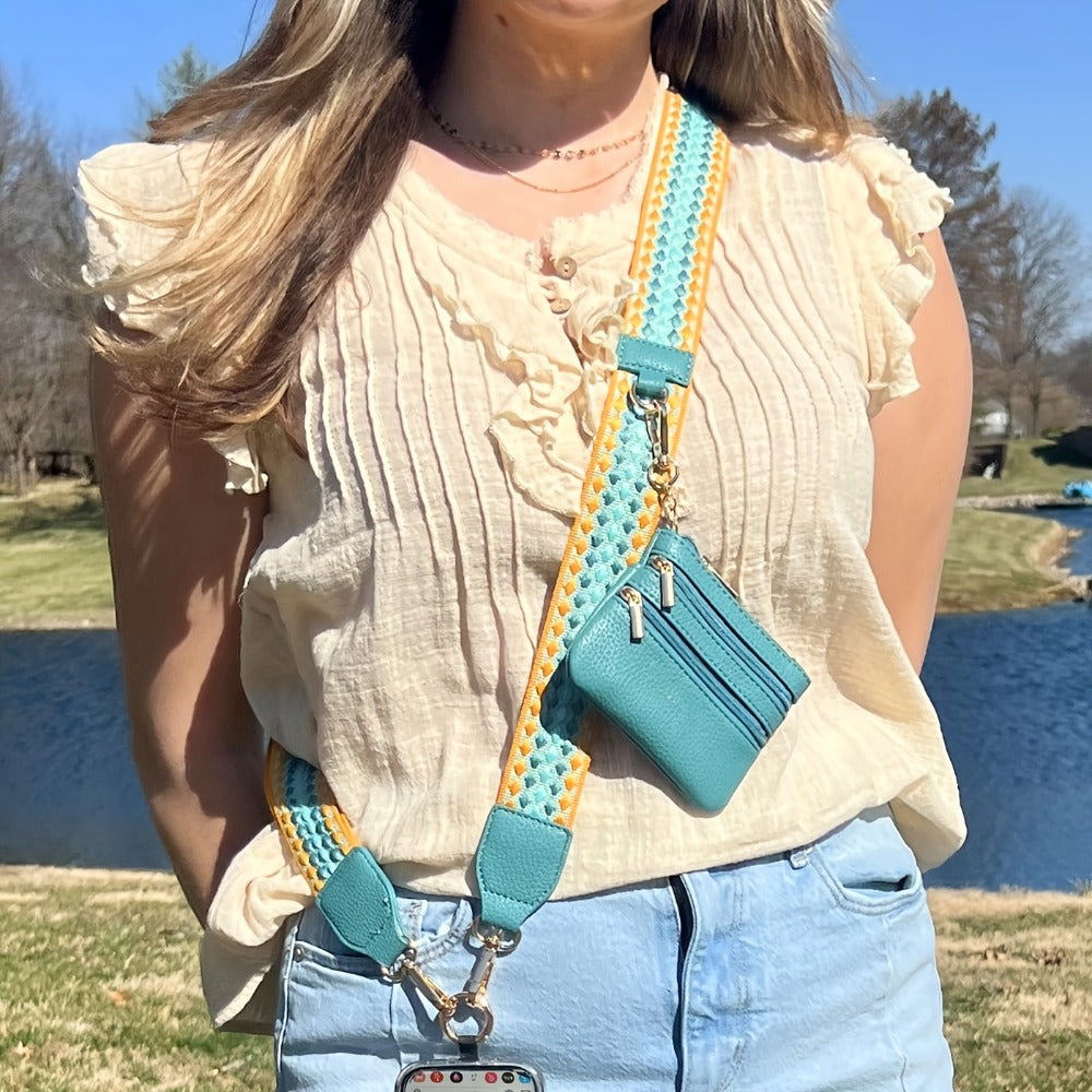 Crossbody Phone Strap Wallet Pouch with Beaded Charm Detachable Wrist with the Listed Color, Size or Set Options for Everyday Carry