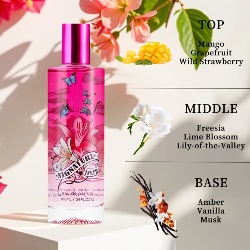Eau de Parfum for Women 3.4 oz - Fruity Perfume Spray Mango Grapefruit Wild Strawberry, Long Lasting Feminine Fragrance for Dating Daily Wear Parties, 1pc or 2pcs Gift Set