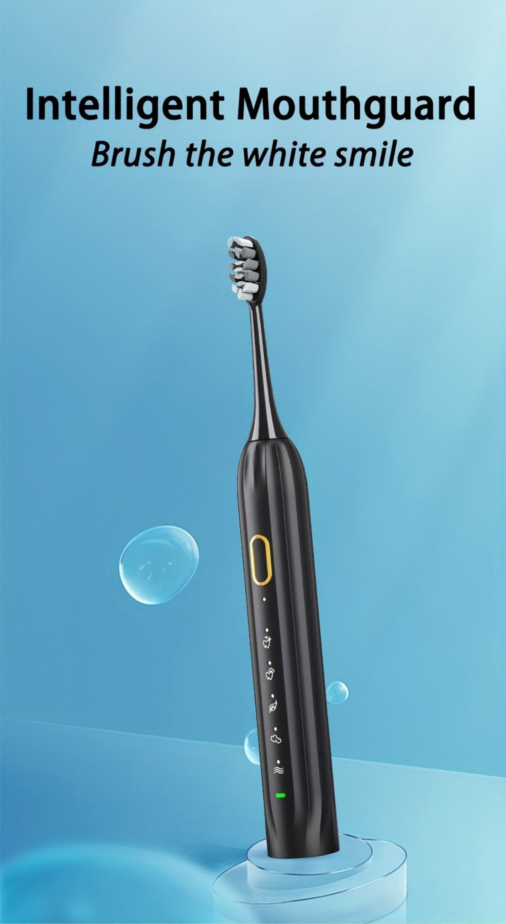 Sonic Electric Toothbrush IPX8 Waterproof USB Rechargeable with 5 Replacement Brush Heads, Smart Timer, Metal Shaft, Couple Design for Adults Men & Women — Black, Green Pink, Pink White