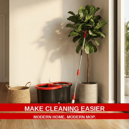 Mop And Bucket Set with Wringer 360 Degree Spinning Self-Wringing Mop 4 Microfiber Mop for Bath Time
