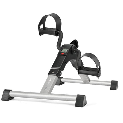 Portable Elliptical Trainer Mini Exercise Bike Under Desk Pedal Exerciser LCD Display 8 Resistance Levels Silent 350lb Capacity Arm Leg Training for Home Office Seniors