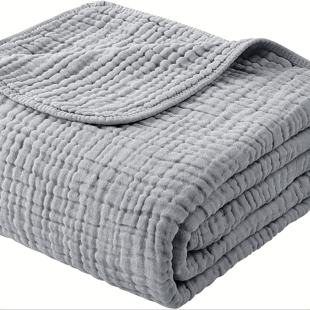 Morandi Cotton Muslin Blanket 6-Layer – Soft Gauze Throw for Couch & Bed, Lightweight Breathable All Season, Machine Washable, 6 Colors