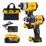 Impact drill + electric drill + 8.0AH battery + charger + tool bag