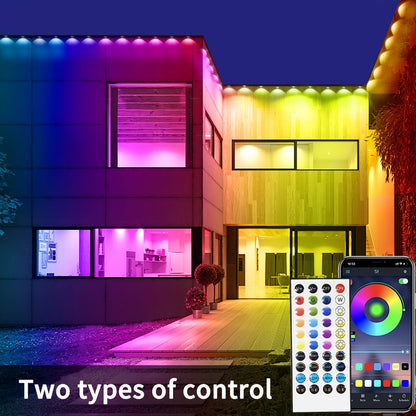 Permanent Outdoor Lights RGB Eave Light IP67 Waterproof | DIY Scene Mode Music Sync Color Changing | Outdoor Decoration Garden Party Holiday Lighting 50FT 100FT 200FT 300FT 400FT