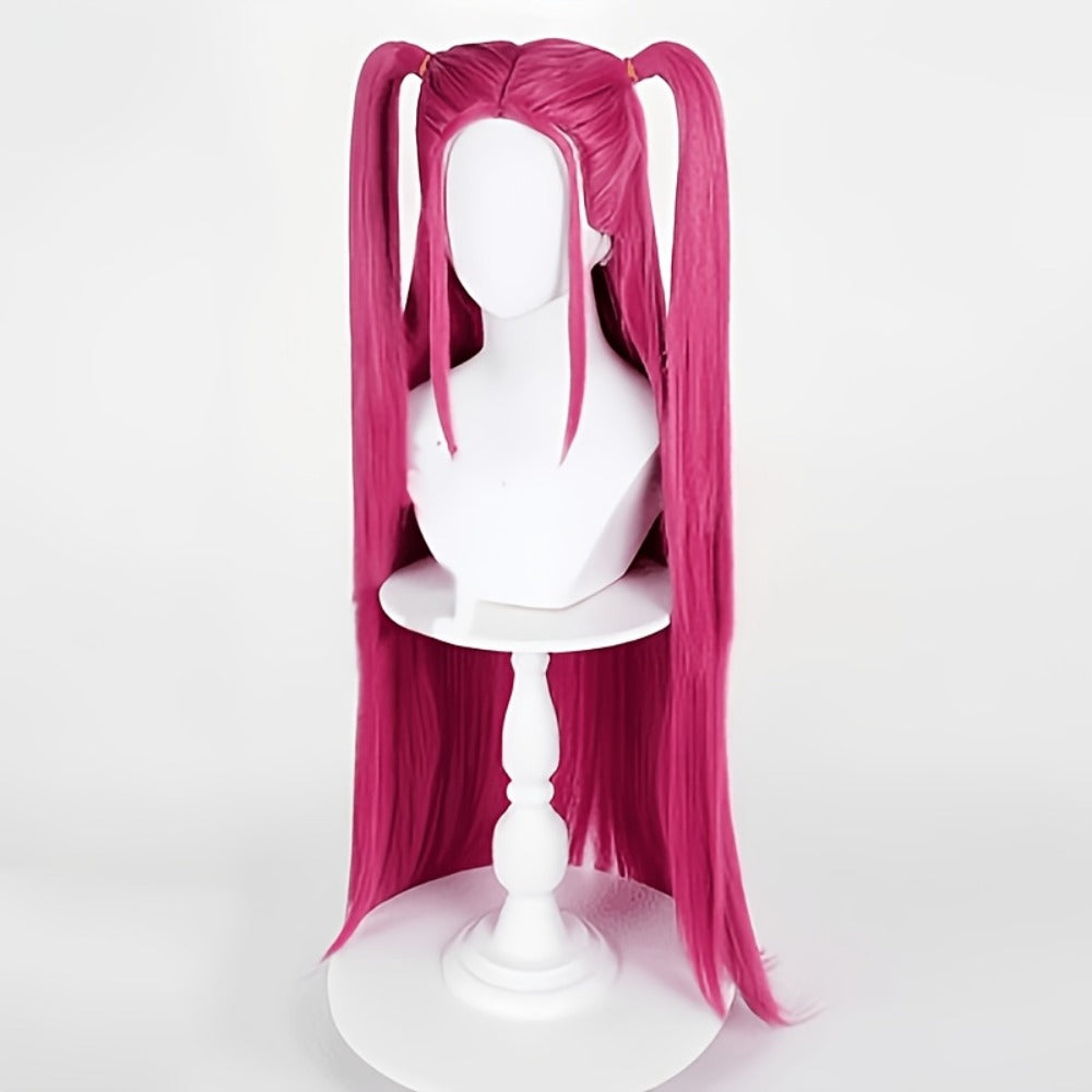 K-Pop Cosplay Wig Long Straight 30 Inch – Korean Idol Costume Hair for Halloween, Anime Convention & K-Drama Character Dress Up, Rose Red, Purple & Black Purple Colors for Women & Girls
