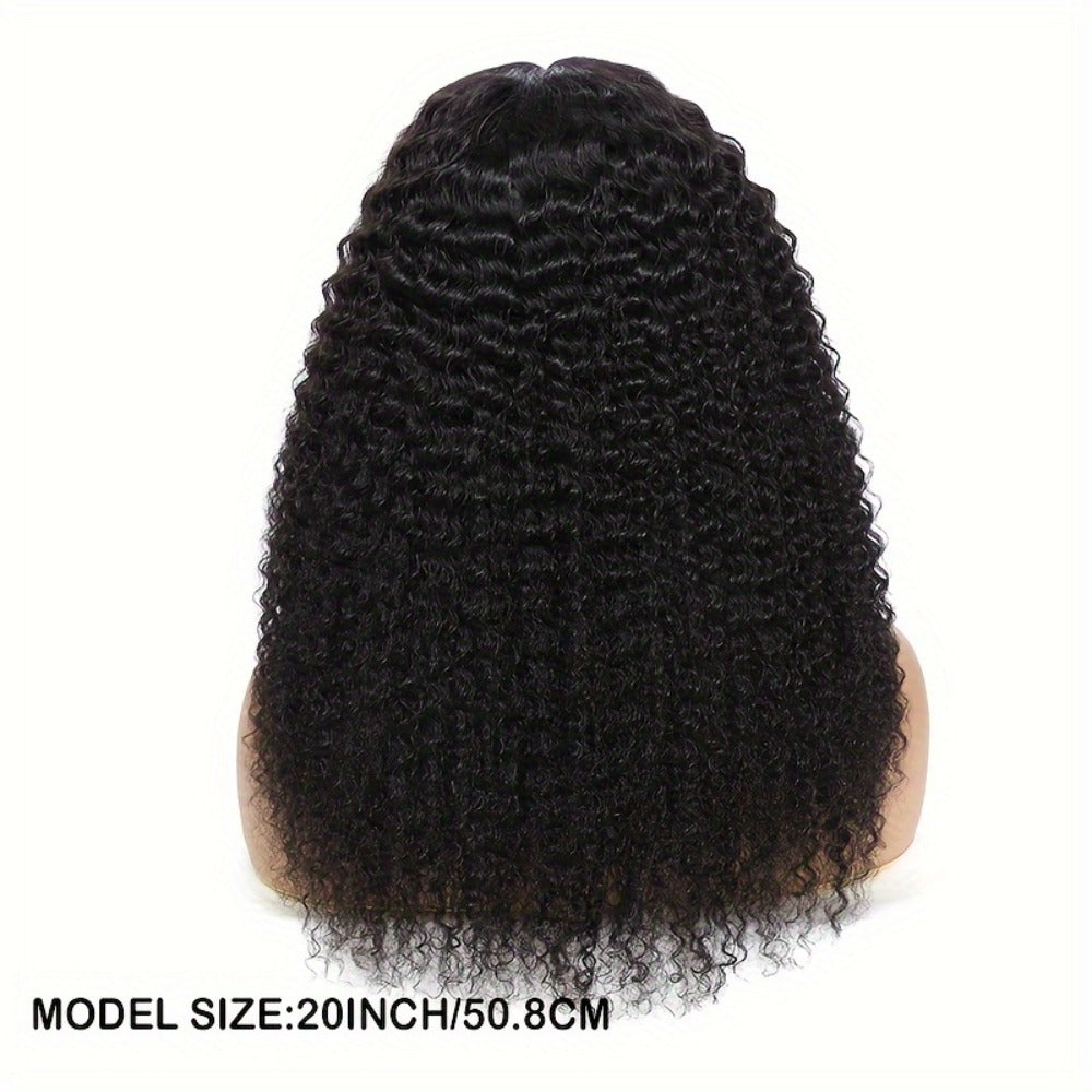 Lace Front Wig Kinky Curly Human Hair Style with 4x4x1 T-Part Lace, 180% Density and 12-22in Lengths