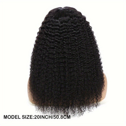 Lace Front Wig Kinky Curly Human Hair Style with 4x4x1 T-Part Lace, 180% Density and 12-22in Lengths
