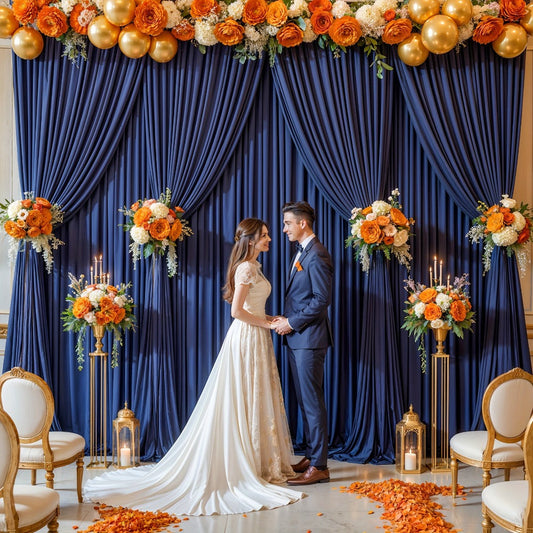 Draped Backdrop Curtains 2-Pack 10x10ft – Luxe Soft Non-Transparent Wrinkle-Free Fabric with Pole Pocket for Wedding, Birthday, Bridal Shower, Graduation, Prom & Holiday Party Decoration