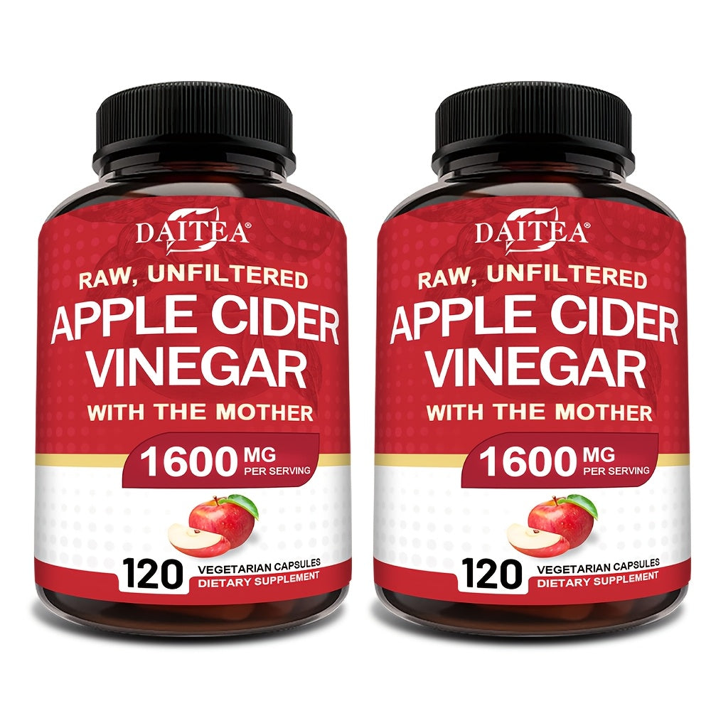 Apple Cider Vinegar Capsules 1600mg with Vitamin & Mineral Blend – Digestion, Weight Management & Energy Supplement 120 Capsules 60-Day Supply for Women & Men | 1, 2 or 3 Bottle Options