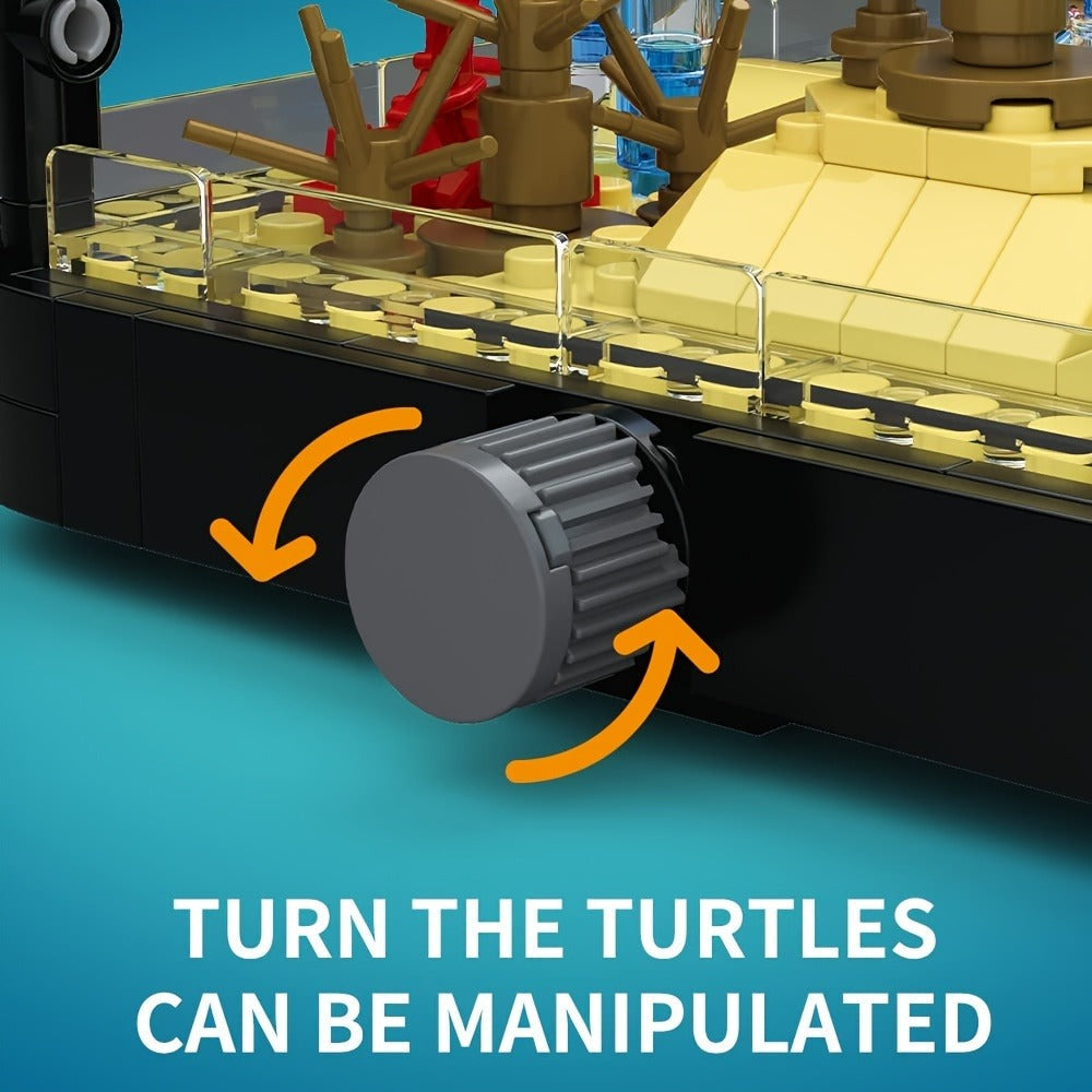Marine Turtle Fish Tank Building Blocks Model Kit – Ocean Aquarium Animal Construction Set Easy Assembly Home Desk Decor Display Gift for Kids Teens Adults