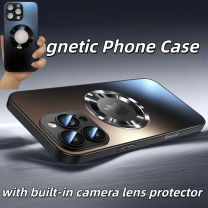 Frosted Glass MagSafe iPhone Case Ultra-Thin with Built-In Lens Film Anti-Drop Skin-Sensitive Protective Cover for iPhone 17 Pro Max 16 Pro 16 Plus 15 Pro Max 14 Pro – Slim Magnetic Wireless Charging