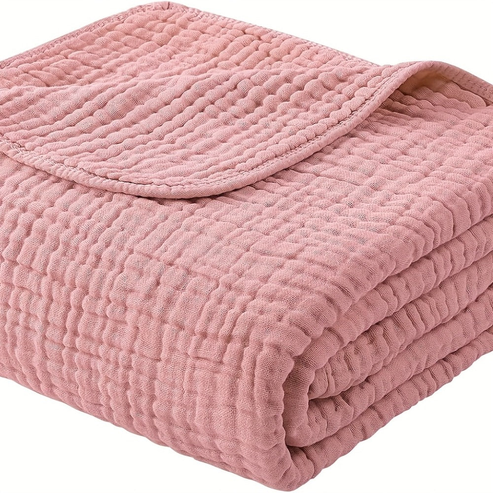Morandi Cotton Muslin Blanket 6-Layer – Soft Gauze Throw for Couch & Bed, Lightweight Breathable All Season, Machine Washable, 6 Colors