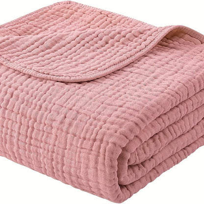 Morandi Cotton Muslin Blanket 6-Layer – Soft Gauze Throw for Couch & Bed, Lightweight Breathable All Season, Machine Washable, 6 Colors
