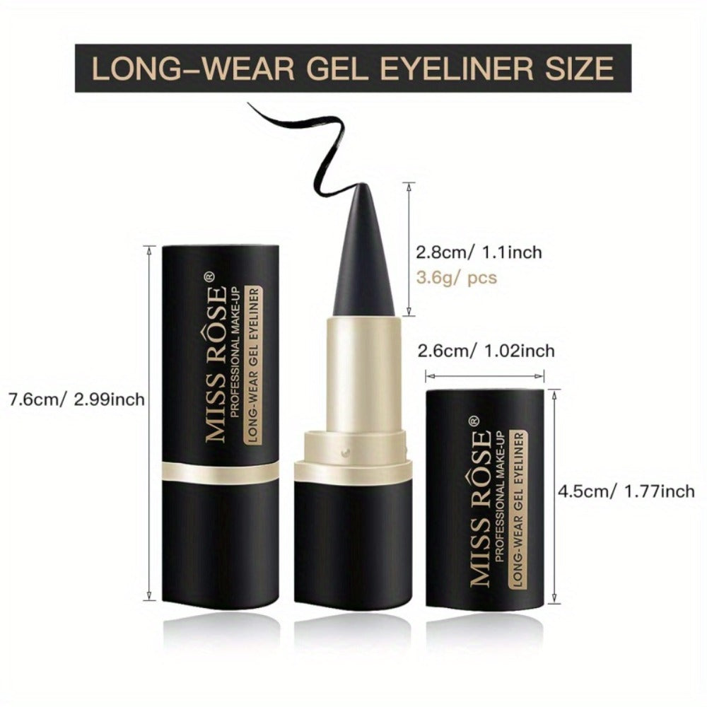 Waterproof Black Eyeliner Pencil Set 3pcs – Long-Lasting Smudge-Proof Matte Eye Liner Precise Single Tip Gentle Formula for Sensitive Eyes All Day Wear Women Gift