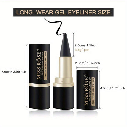 Waterproof Black Eyeliner Pencil Set 3pcs – Long-Lasting Smudge-Proof Matte Eye Liner Precise Single Tip Gentle Formula for Sensitive Eyes All Day Wear Women Gift