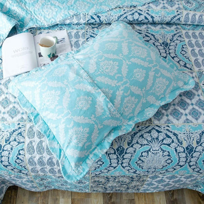 Lightweight Floral Quilt Set in Twin, Queen or King Sizes with 17 Paisley and Patchwork Color Options