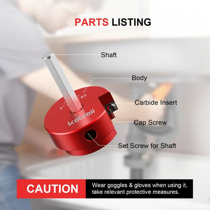 PVC Pipe Reamer Kit 8pcs - Fitting Saver for SCH 40 Plastic Pipe, Aluminum Alloy Body with 11.5" Hex Shaft