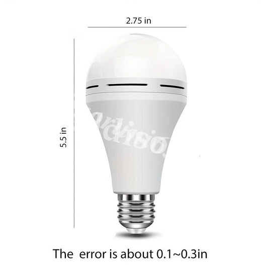 Emergency Light Bulb for Power Outages, Self-Charging Battery Backup LED Bulb 1200mAh 60 Watt Equivalent, Stays On During Blackout, E26 Base Rechargeable Backup Bulb for Home Safety Daily Use