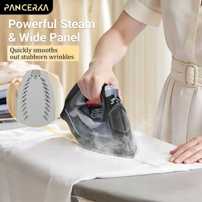 Black 1200W Steam Iron with Three Temperature Settings, Spray Button and Transparent Water Tank