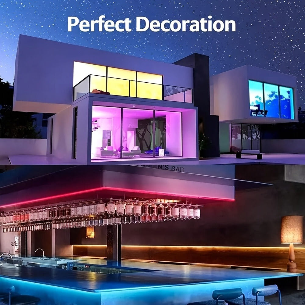 5050 RGB LED Light Strip with USB Plug and Three-Button Controller in 3m, 4m or 15m Lengths