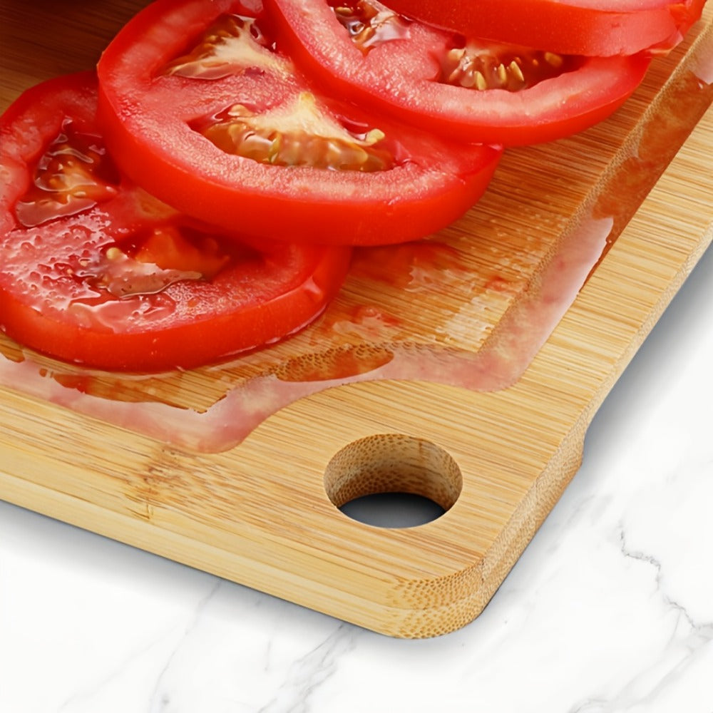 Wood Cutting Board Set of 3 Natural Wooden Chopping Boards with Juice Groove & Non-Slip Edges – Reversible Design for Meat BBQ Home Kitchen Restaurant Holiday Gift