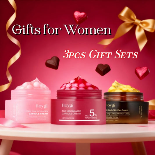 Face Cream PDRN Collagen Three-Piece Capsule Set with Vitamin C and Niacinamide for Day or Night Use