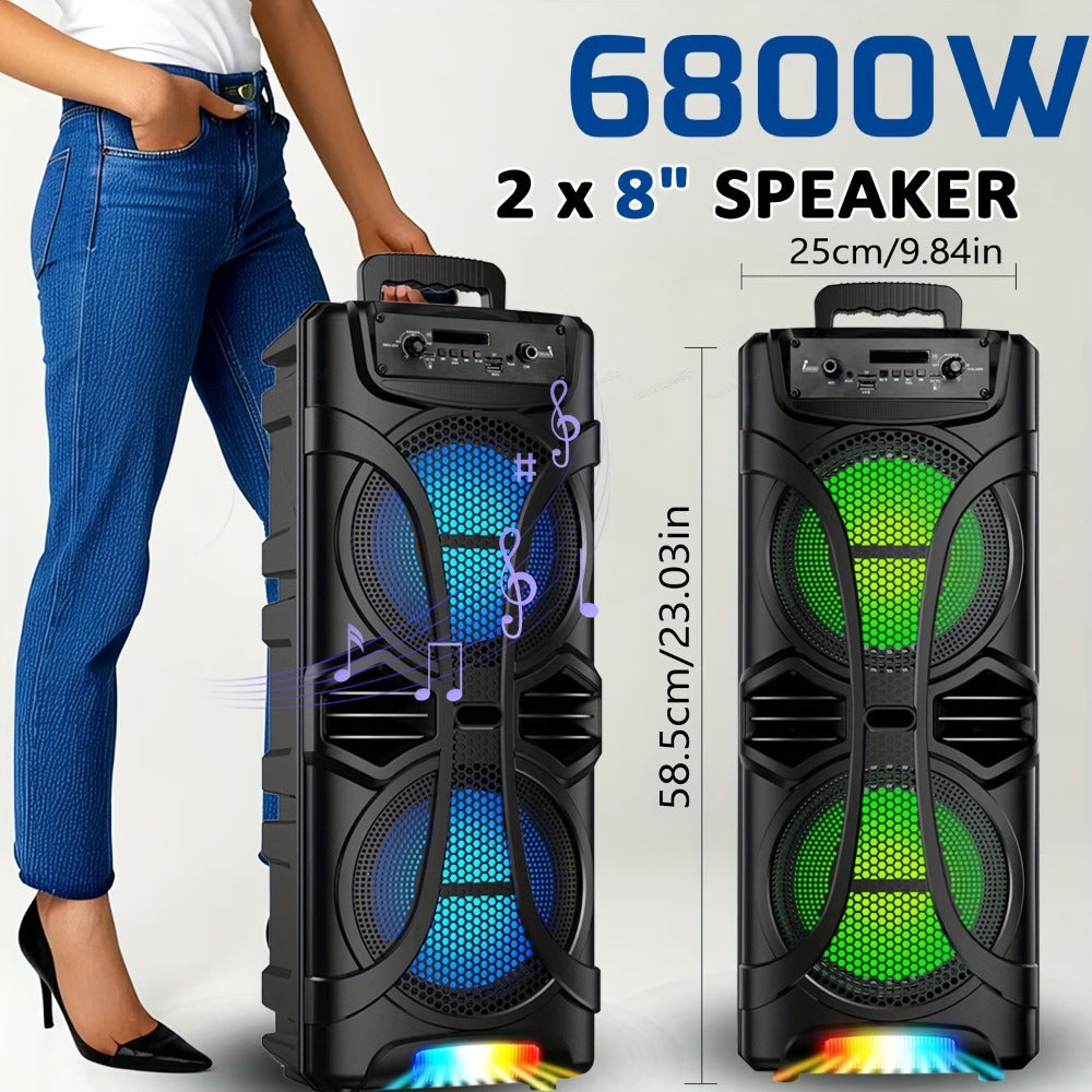 Portable Bluetooth Speaker Party Boombox with Dual Subwoofers, RGB, TWS and Up to 20 Hours Playback