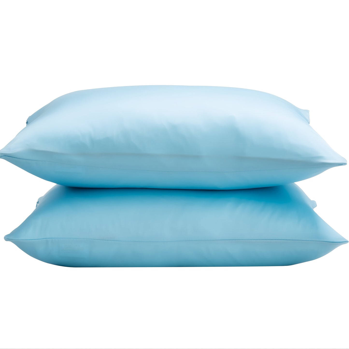 Satin-Look Zippered Pillowcase Collection in Seven Colors and Standard, Queen or King Sizes