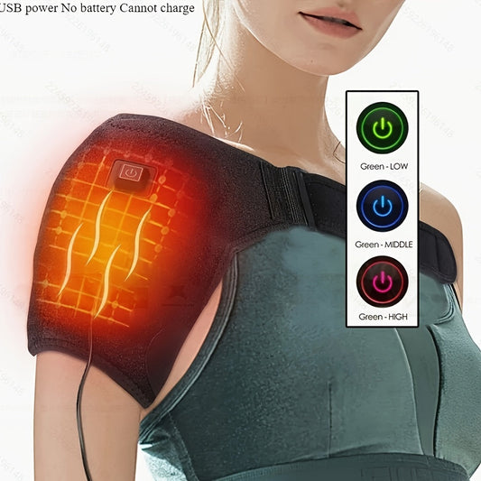 Heated Shoulder Massager with 3 Vibration Modes – USB Rechargeable, Wireless, Heat Therapy Neck Shoulder Wrap, Gift for Men Women Seniors