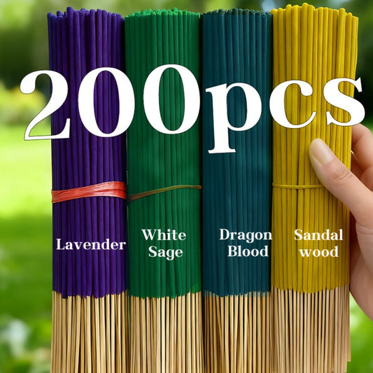 Incense Sticks 200pcs Aromatherapy Incense Set 4 Scents for Meditation Yoga Purification Home Fragrance Long Lasting Sandalwood Jasmine Rose Lavender Sage Gift