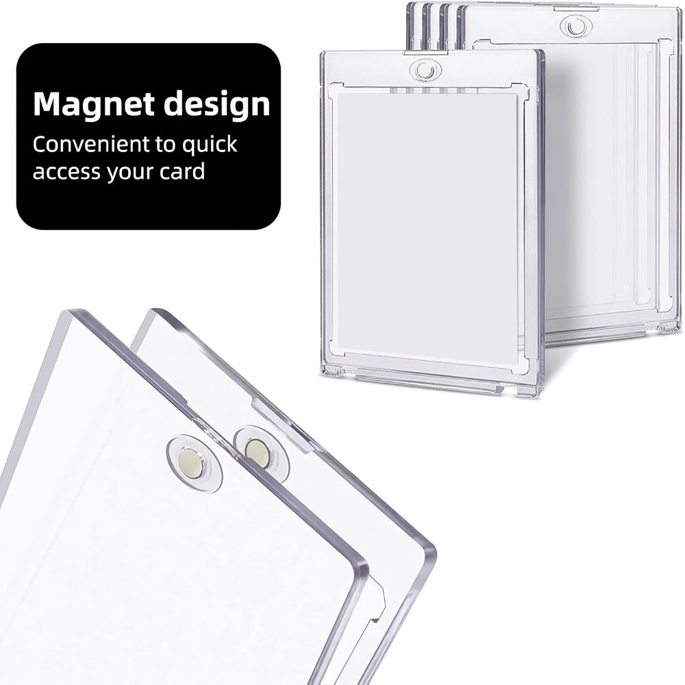 30pt Magnetic Card Holders 30/60 Pack – Clear Hard Plastic One-Touch Trading Card Cases, Protective Display Holders for Baseball, Sports