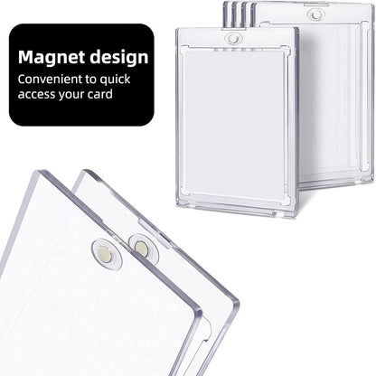 30pt Magnetic Card Holders 30/60 Pack – Clear Hard Plastic One-Touch Trading Card Cases, Protective Display Holders for Baseball, Sports
