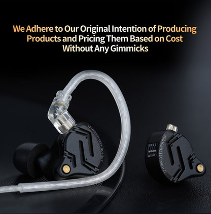KZ ZS12 PRO X In-Ear Monitor Hybrid IEM Headphones Detachable Cable Noise Cancelling Dynamic Mic Sport Gaming DJ Audio Monitoring Music Production