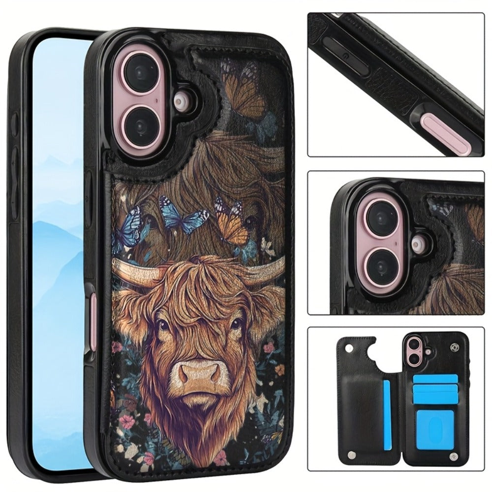 Wallet iPhone Case Floral Flower Butterfly Flip Cover with Kickstand for iPhone 16 Pro Max 16 Pro 16 Plus 16 15 Pro Max 15 Pro 15 Plus 15 14 Pro Max 14 Pro 14 Plus 14 13 Pro Max 13 Pro 13 12 Pro Max 12 Pro 12
