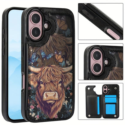 Wallet iPhone Case Floral Flower Butterfly Flip Cover with Kickstand for iPhone 16 Pro Max 16 Pro 16 Plus 16 15 Pro Max 15 Pro 15 Plus 15 14 Pro Max 14 Pro 14 Plus 14 13 Pro Max 13 Pro 13 12 Pro Max 12 Pro 12