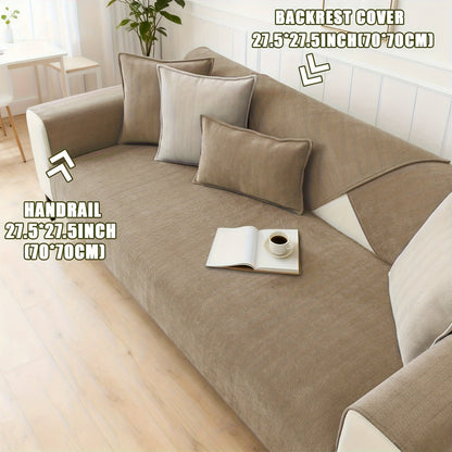 Sofa Cover Ribbed Chenille Stretch Panels with Non-Slip Design for 1 to 4 Seats, Armrests or Cushions