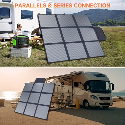 Foldable Solar Panel 120W 200W 300W 400W 22.5% High Efficiency Monocrystalline Portable Outdoor Solar Charger for Camping Boating RV Off-Grid Power Station Hiking Travel