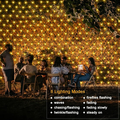 Solar Net Mesh Lights with Separate Panel, 100 to 360 LEDs and Three Colors for Outdoor Displays