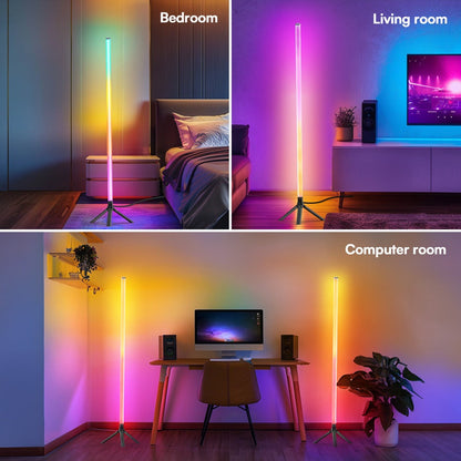 48.8-Inch RGB Tube Floor Lamp with Tripod Stand in One- or Two-Pack App and Remote Checkouts