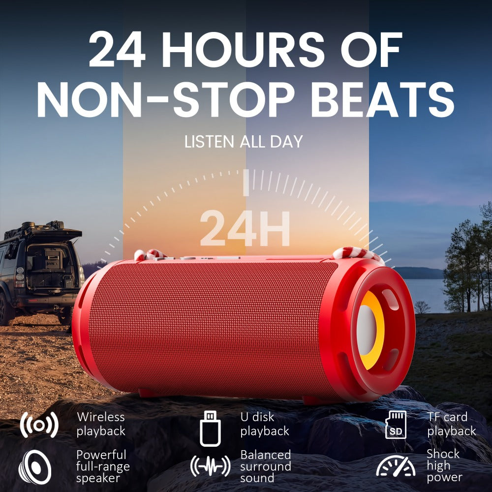 RGB Portable Bluetooth Speaker HD Sound Carry Strap Rechargeable Wireless Speaker Durable Design for Sports Home Party Travel Valentine Anniversary Gift