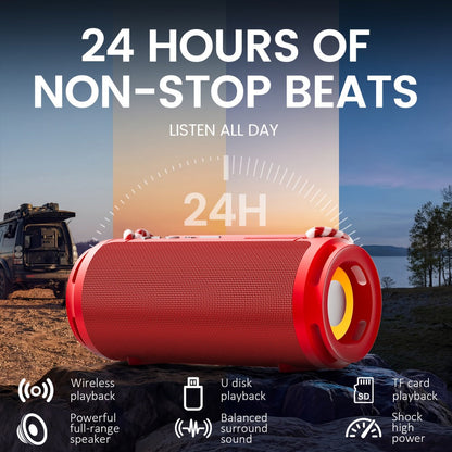 RGB Portable Bluetooth Speaker HD Sound Carry Strap Rechargeable Wireless Speaker Durable Design for Sports Home Party Travel Valentine Anniversary Gift