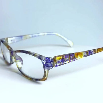 Reading Glasses – Five-Pair Rectangular Blue-Light Lens Set with Spring Hinges and Mixed Colors