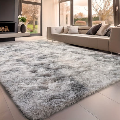 Rectangular Shaggy Area Rug with Four Color Labels and 24 x 35.8-Inch to 94.49 x 118.11-Inch Sizes