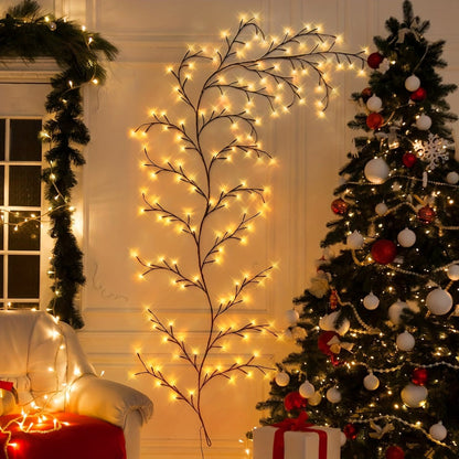 LED Vine Fairy Lights for Wall Decor – 96 LEDs Enchanted Willow Branch Lights, 5.9Ft Warm White Artificial Plant String Lights for Bedroom, Living Room, Party & Christmas Decorations