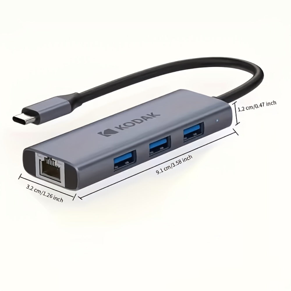 KODAK USB C Multiport Adapter 4-in-1 & 5-in-1 Hub, USB 3.0 Ports, 1000Mbps Gigabit Ethernet