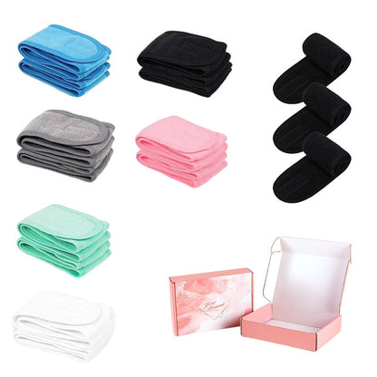 Nine-Piece Facial Headband Set in Seven Protected Boxed Color Options for Face-Washing Routines