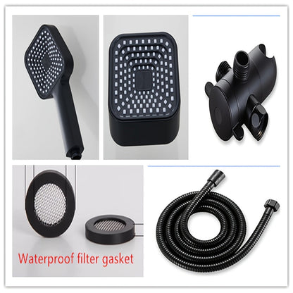 Dual Handheld Shower Kit with 4-Inch Spray Head, Long Hose, 3-Way Diverter and Silver or Black Finish