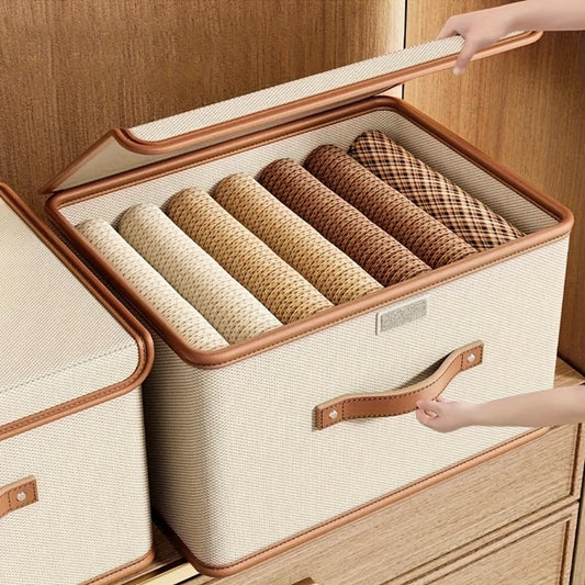 Foldable Storage Bins with Lids 2-Pack, Large Collapsible Clothes Organizer with Flip-Top Closure — Under Bed Storage for Bedroom, Closet, Dorm, Home & Travel | Multiple Sizes