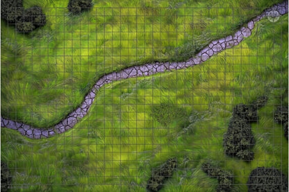 Fantasy Tabletop RPG Starter Map Set with Six Terrain Grids, Dice, Character Sheets and Templates
