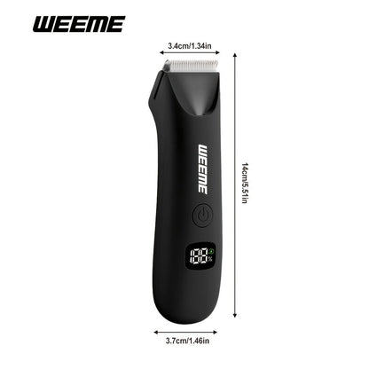 WEEEME Body Hair Trimmer with Digital Display, Four Guide Guards and Yellow, Blue or Black Housing
